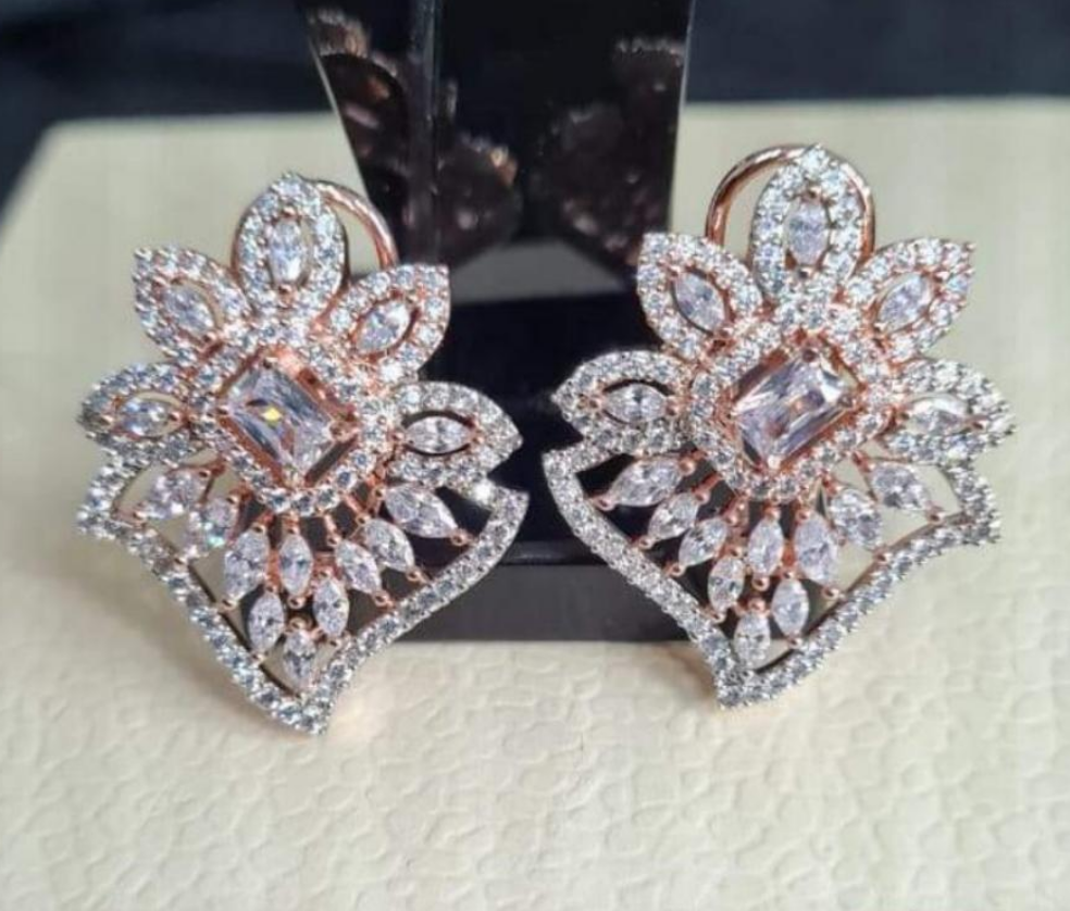 DREAMJWELL - Beautiful Gold Plated Cz Gold Designer Earrings DJ17996 –  dreamjwell